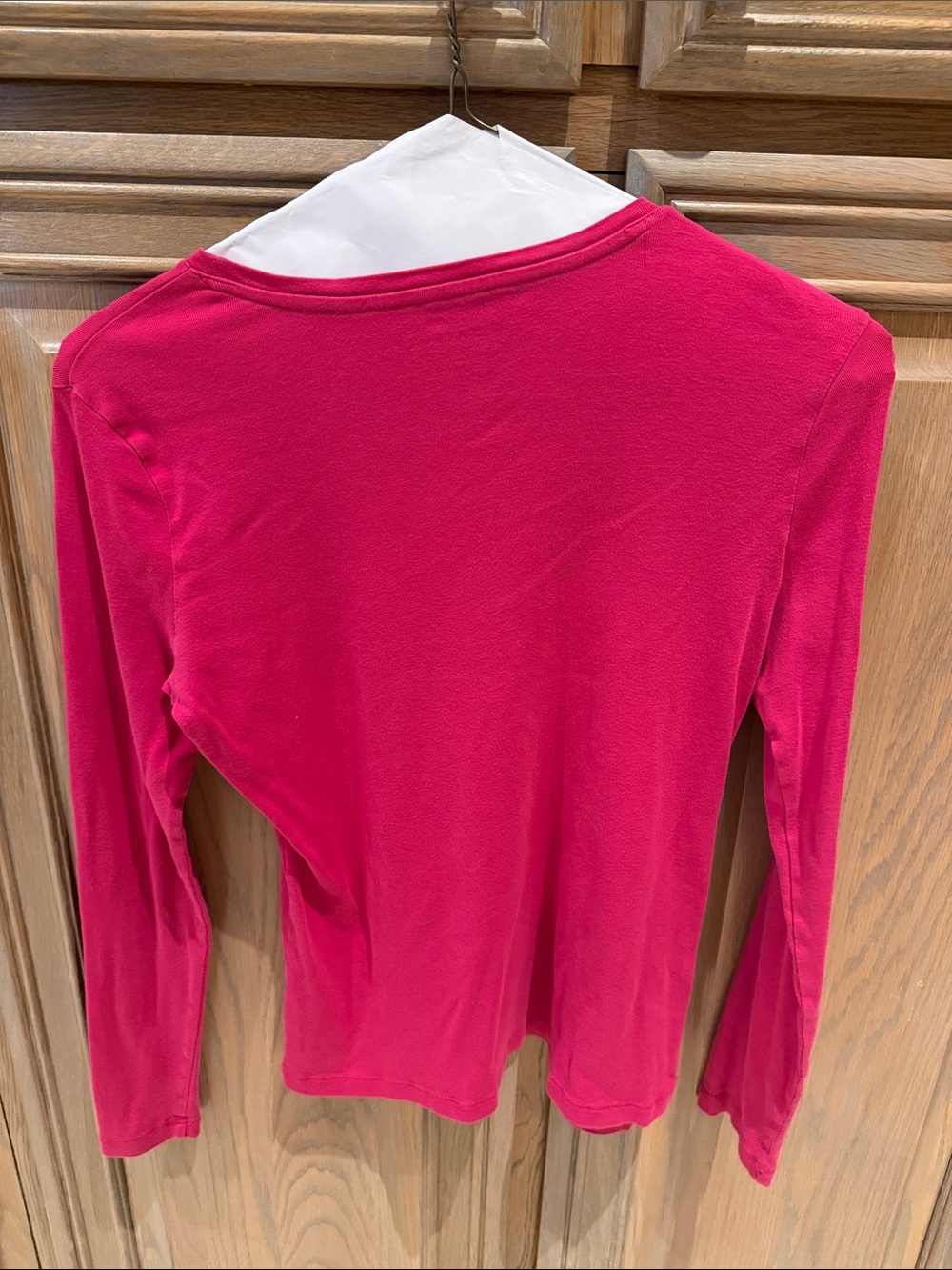 Talbots Pima Cottom Long Sleeve Hot Pink Tee - Picture 3 of 4